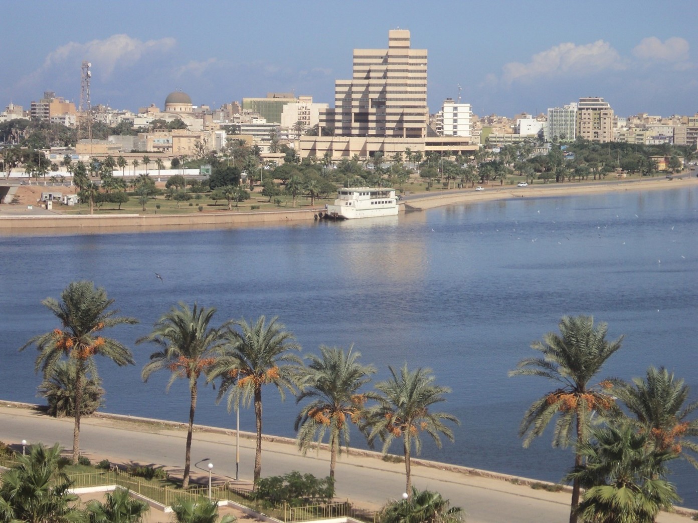 View across the central lake of Benghazi, prior to the 2011 civil war